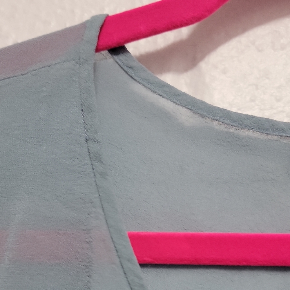 Eileen Fisher 100% Silk Boxy Top | Light Blue Short Sleeve | M - Picture 10 of 16
